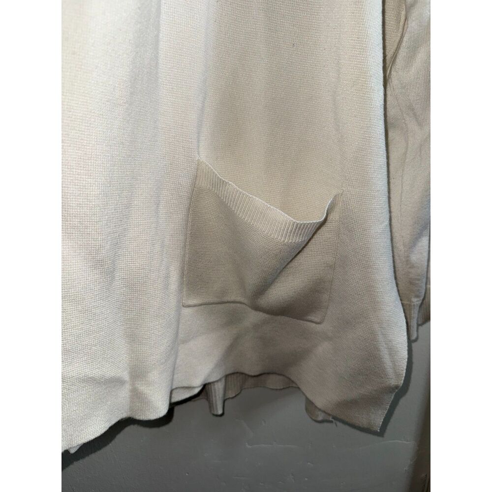 Cyrus White Open Front Cardigan Sweater L Flaw DIY Dye Project - Picture 11 of 11